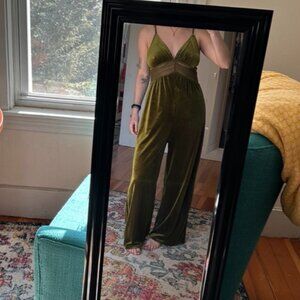 Green velvet jumpsuit